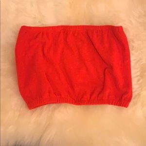 Vintage red terry cloth tube top